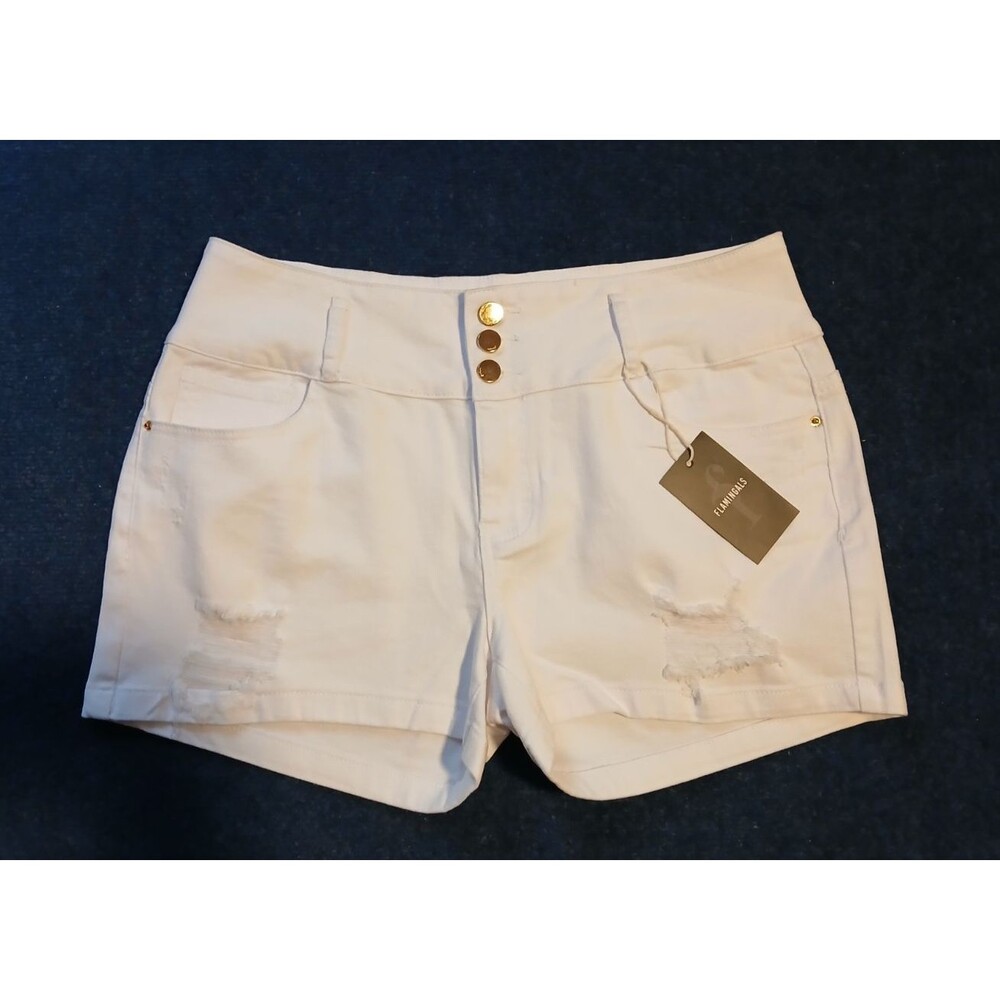 Flamingals Short White Shorts Distressed Look NWT   2XL